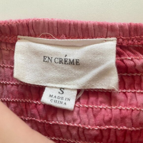 Shirred Ark & Co / En Creme Pink Tye-Dye Tube Top - Picture 2 of 2